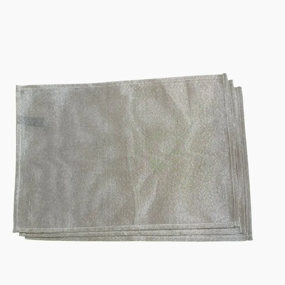 Christian Lacroix Gold Mesh Placemats, Set of 3, 13x19, Metallic Table Linens